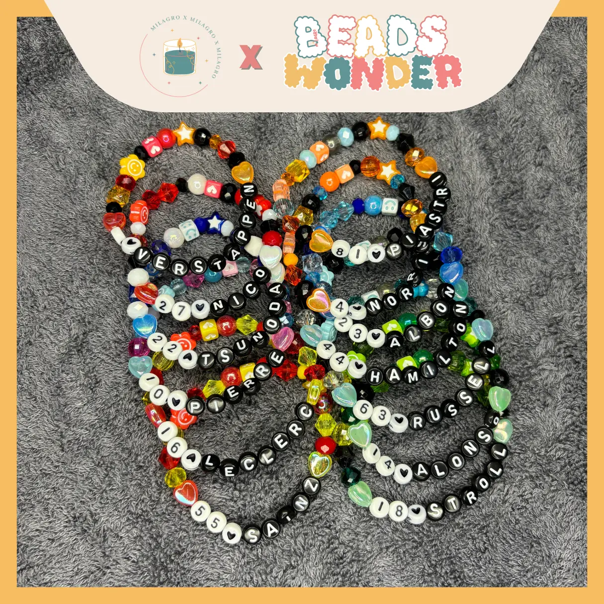 Beads Wonder F 1 Driver Paddock Beads Bracelet | Gelang Elastis | Friendship Bracelet Formula One