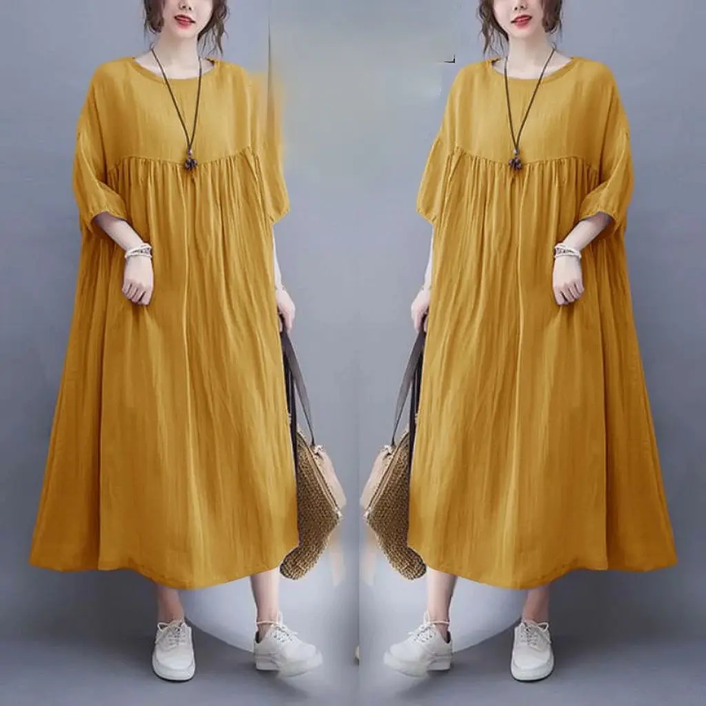 Davina Dress Jumbo Rayon remium lengan karet 7/4 dress midi oversize korean style Casual Wanita Nyaman Basic Katun Gaun Panjang Formal Davina Dress Jumbo Rayon remium lengan karet 7/4 dress midi oversize korean style Casual Wanita Nyaman Basic Katun Gaun Panjang Formal