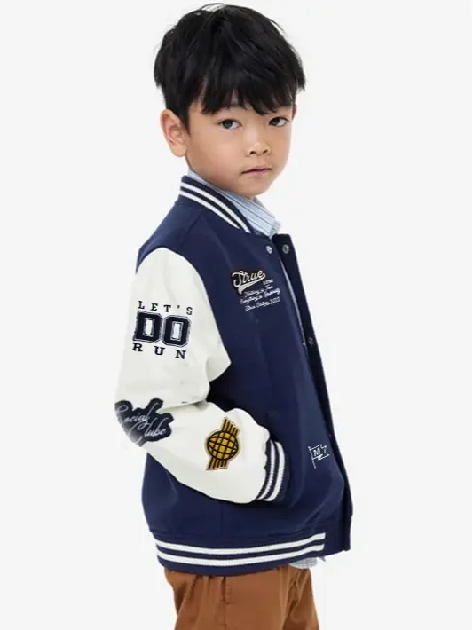 Jaket Varsity Anak Usia 2 - 15 Tahun Teks Full Bordir / Jaket Baseball Anak Bordir Terbaru Fleece Keren Panjang Logo Bordir Nyaman Tebal jaket vintage anak 3