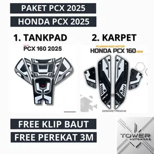 [PAKET KOMPLIT] Karpet & Tankpad Motor Honda PCX 160 2025 Roadsync - Full Karet Premium, Awet & Anti Slip