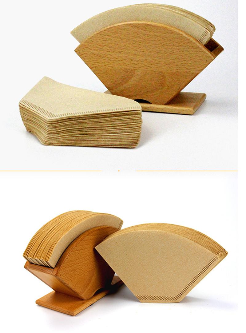 Product Introduction of 100 Pcs Wooden Original Hand Drip Paper Coffee Filter Espresso Coffee Filters Fan Shaped 102 Boiling Drip Pot Mesh Cone V60 Filter Paper Tea 6
