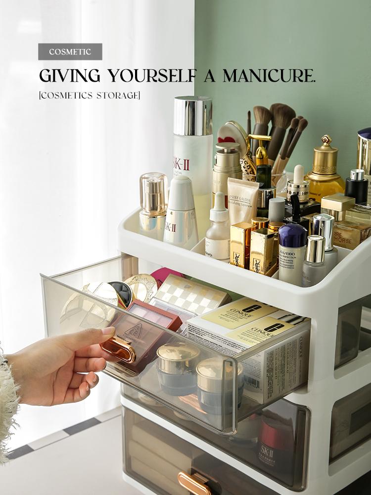 SG Makeup Storage Box Cosmetic Organizer Skincare Storage Box Quality Makeup organizer Case Dustproof With Handle and Drawer Plastic Kitchen Room SG Makeup Storage Box Cosmetic Organizer Skincare Storage Box Quality Makeup organizer Case Dustproof With Handle and Drawer Plastic Kitchen Room