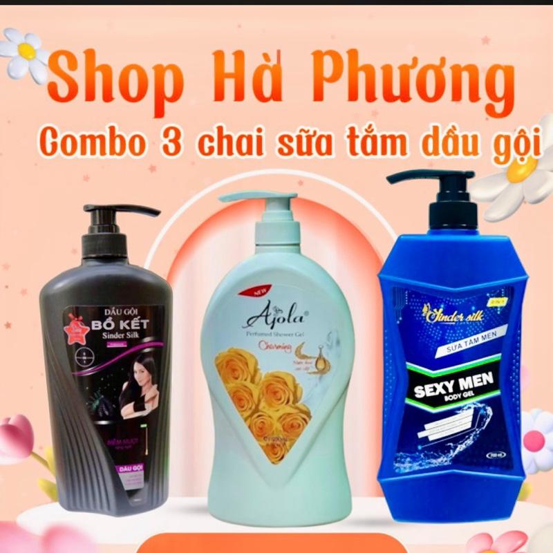 (Combo 3Chai) 1Gội Bô Kết 1000ml+ 1 Gội SEXY MEN 1200ml +1 Sữa Tắm AJOLA 1200ml