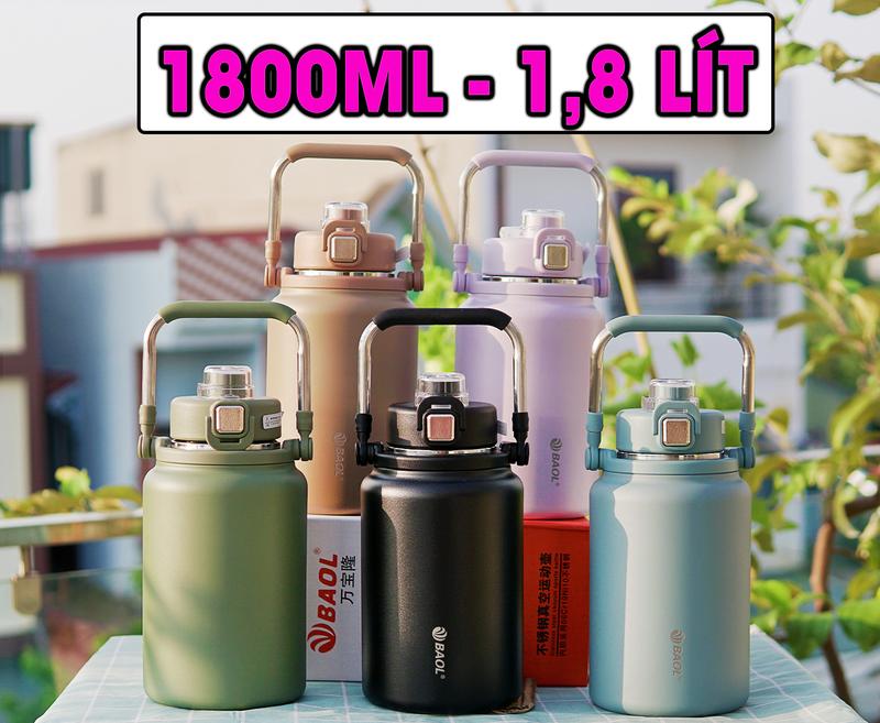 Bình Giữ Nhiệt BAOL Y17 Chính Hãng Dáng Lùn Miệng Rộng Dung Tích Lớn 1800ml 1500ml 1200ml