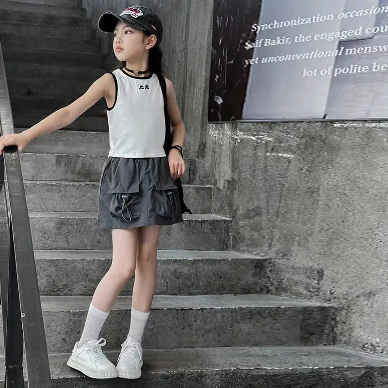 Rok Cargo Anak Perempuan Varian Warna 2 dan 3 Ukuran 6-12 Tahun bahan toyobo import - Fashion Cewek 1