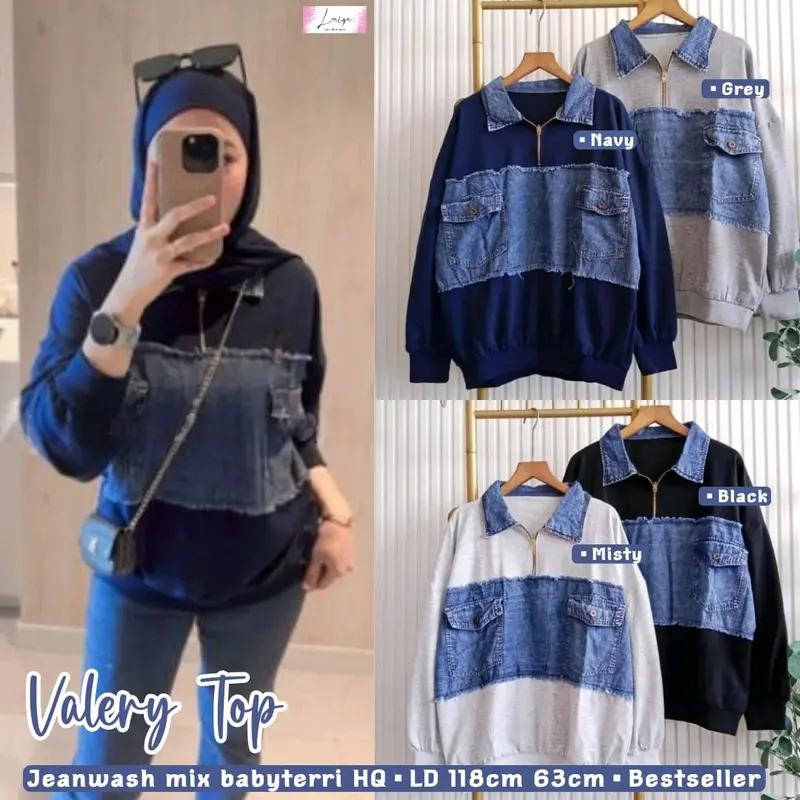 Baju Blouse Wanita Premium Valery Blouse By Laiqa 0