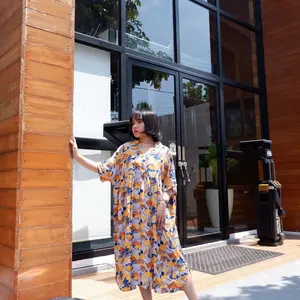 Rihana dress motif bahan rayon bagus dan nyaman digunakan pakaian harian Tunik Santai