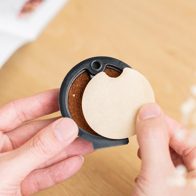 Product Introduction of 100pcs Disposible Paper Filter for Reusable Tassimo Coffee Capsule Protect From Block Keep Capsule for Cleaning 19
