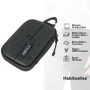 Habitualise - Dompet Kartu Pria Waterproof Dompet Pinggang Kulit Cowok