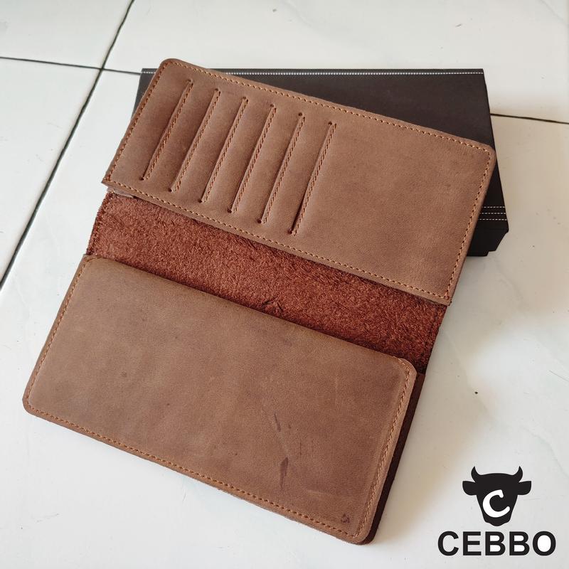 Dompet Panjang Pria Kulit Sapi Asli Crazy Horse Leathe Merk CEBBO Dompet Panjang Bisa Muat Hp Kartu Uang 3
