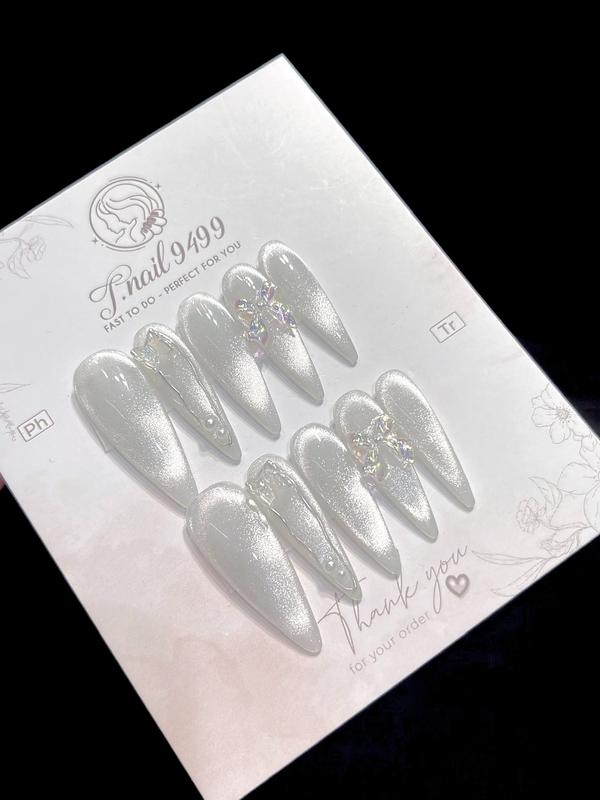  T30 1 Bộ Nailbox Thiết Kế Mắt mèo Thạch gạo Đính nơ xinh xắn thích hợp chụp ảnh kỷ yếu 