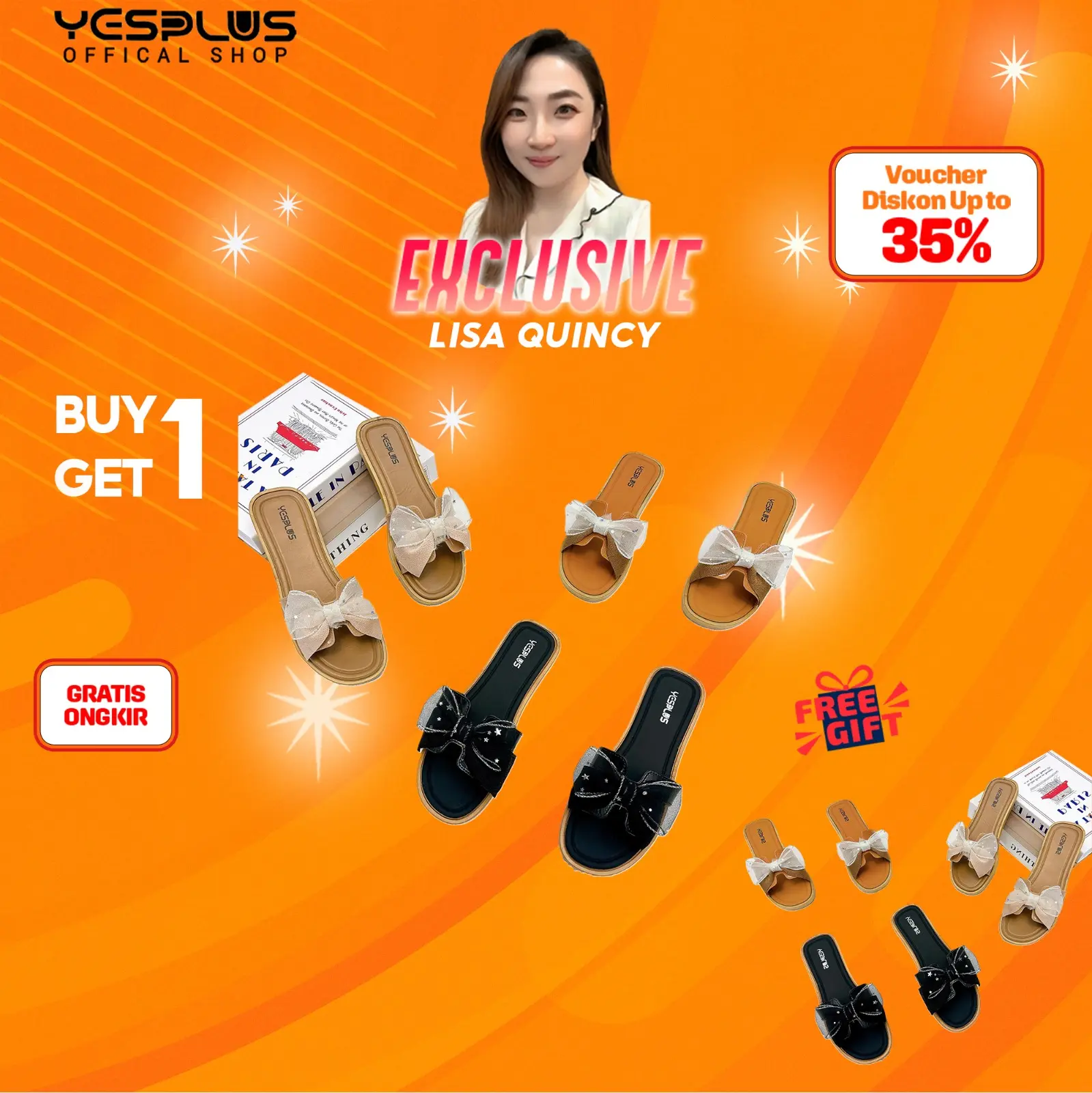 [LISA QUINCY X YESPLUS] SPECIAL LIVE EKSLUSIVE CUCI GUDANG SANDAL JELLY FLASHSALE TAHUN BARU 2277