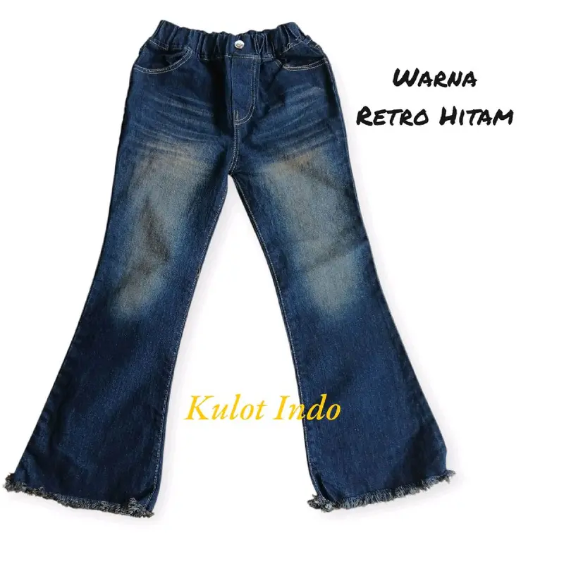 Celana Cutbray Bahan Jeans Strech Tebal Anak Perempuan Usia 7-14 tahun/Bawahan Anak Fashion 1