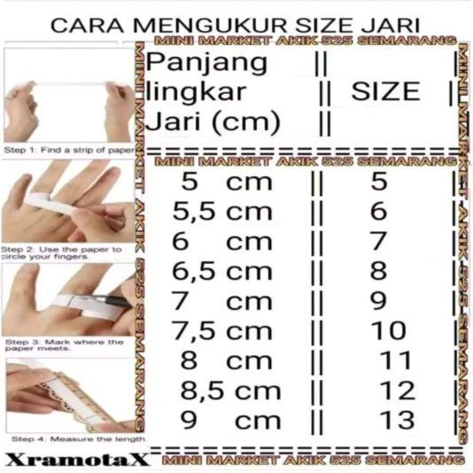 Cincin Batu Yaman Wulung  Ukuran: Cincin ini memiliki dimensi 12mm