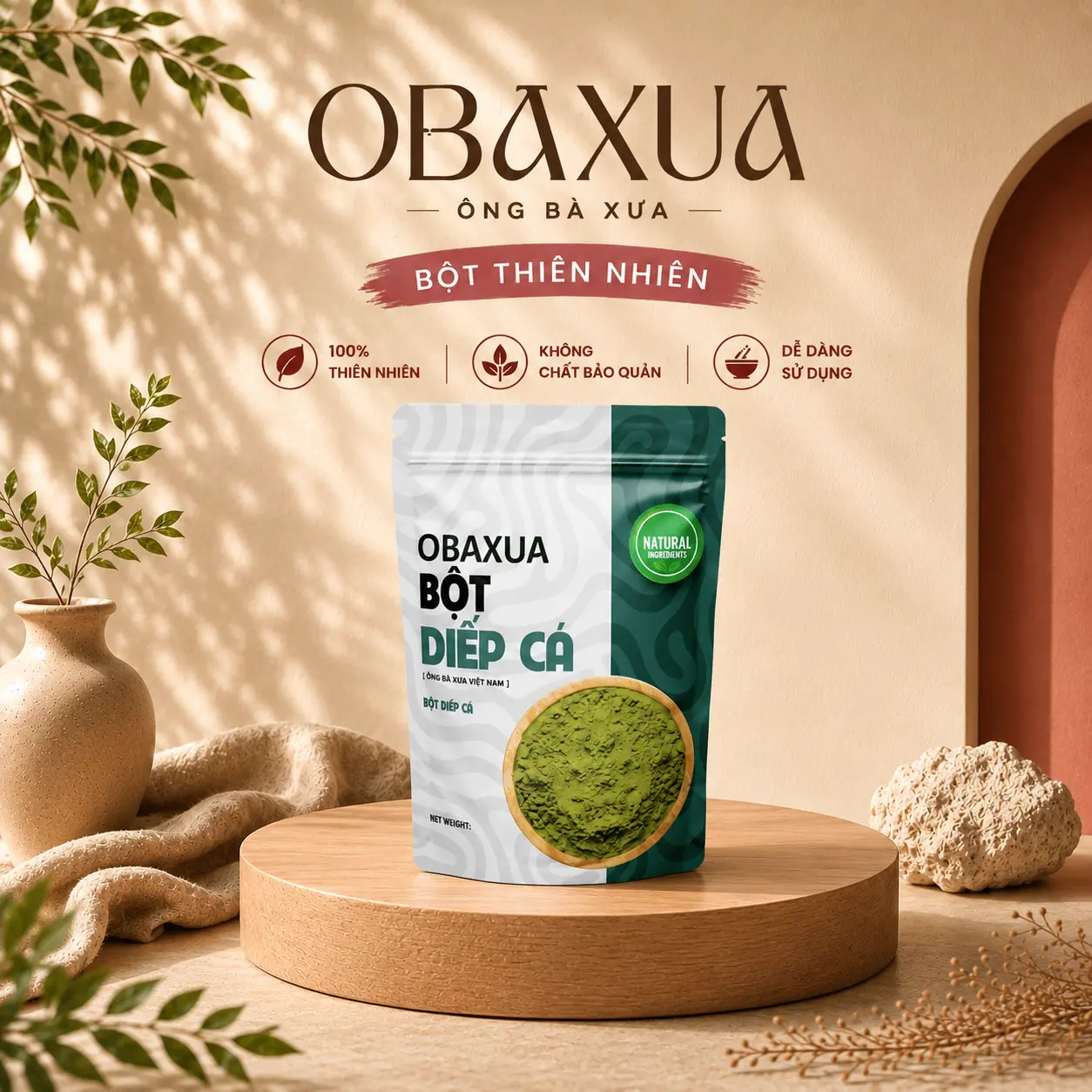 OBAXUA – Bột Diếp Cá Thiên Nhiên | Ông Bà Xưa Dùng Theo Mẹo Dân Gian
