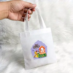 (12pcs) Totebag mini lebaran DTF / dompet lebaran DTF Angpao Putih Amplop