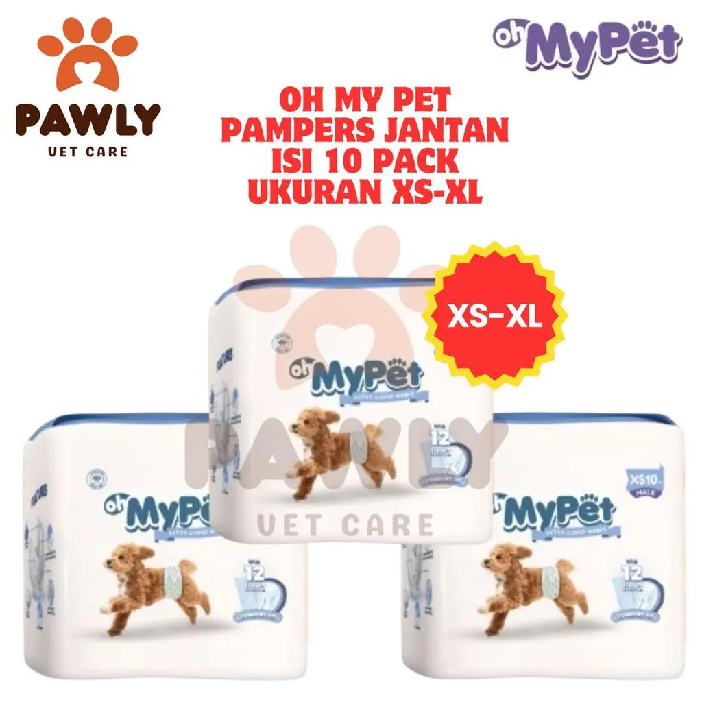 Oh My Pet Pampers Jantan XS-XL isi 10 pack - Popok Hewan Anjing Jantan Pet Diapers Male Murah Promo