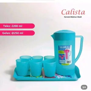 Calista teko +gelas+ nampan set + warna biru + ukuran teko 2200ml + ukuran gelas 250 ml Calista teko +gelas+ nampan set + warna biru + ukuran teko 2200ml + ukuran gelas 250 ml