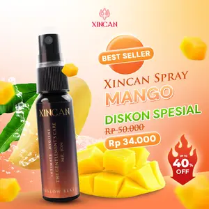 Xincan Spray Varian Manggo Perlindungan Anti Bacterial Aromatic Hygiene Care Spray - 30ml - Efektif Perawatan Tubuh Pria XINCAN Spray Cooling Perawatan Pribadi Pria - Aroma Segar mengurangi Gatal akibat jamur Mencerahkan