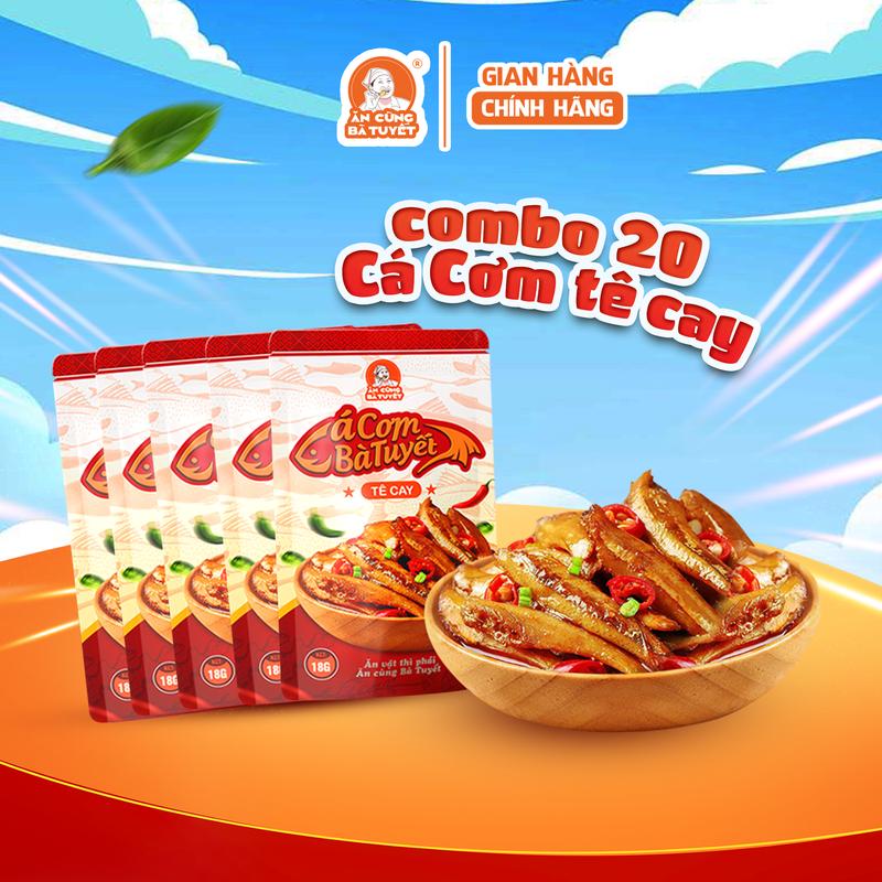   Tặng 2 bim bim ngẫu nhiên  Combo 20 gói snack CÁ CƠM BÀ TUYẾT TÊ CAY - ĂN CÙNG BÀ TUYẾT M42 