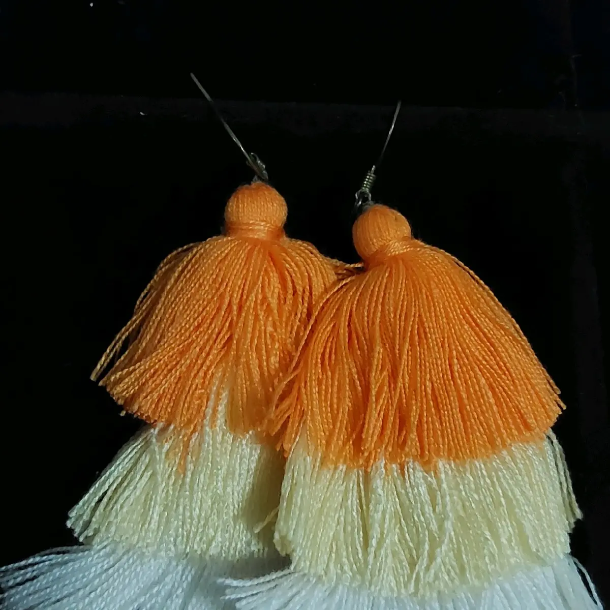earrings- cute orange yellow and white colour earrings