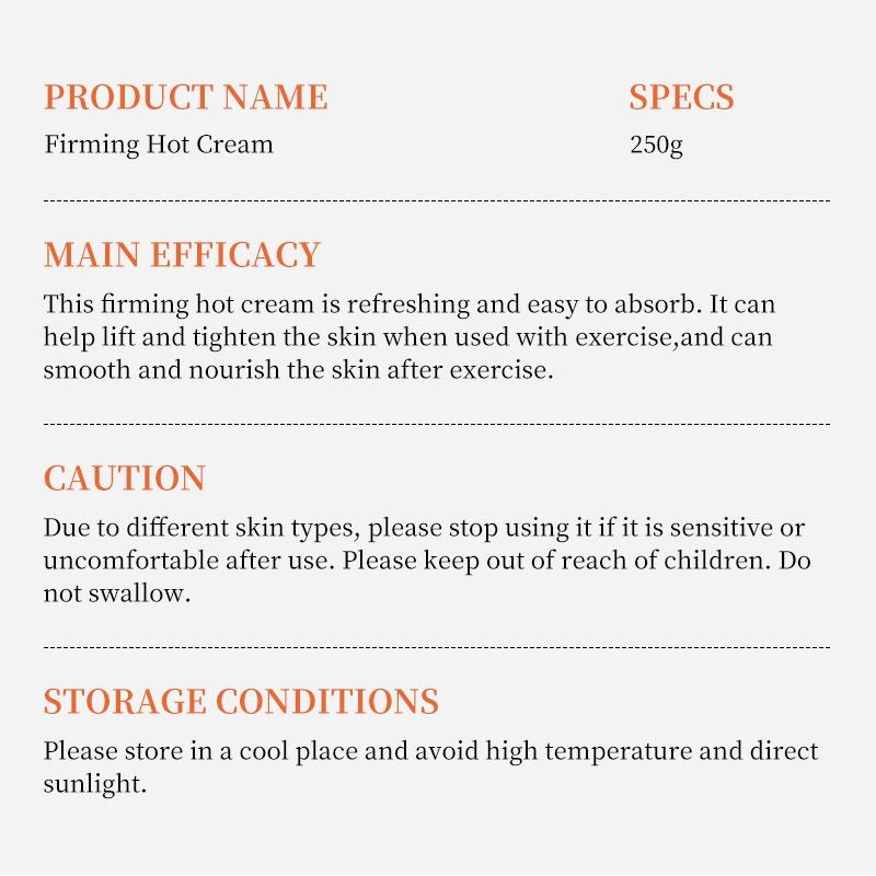 Product Introduction of INTENSE FIRMING HOT CREAM  SOFTENS AND LIFTS SKIN Body Care Moisturizer 1