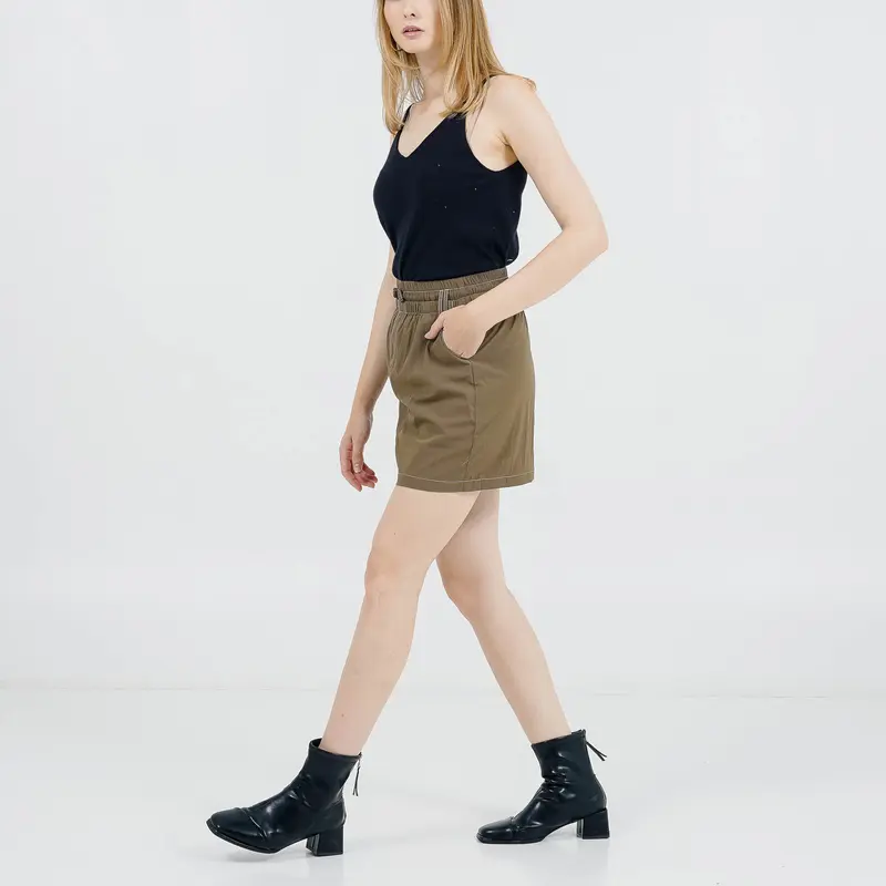 This Is April Shorts Santai Rok Celana Pendek Wanita Kekinian Richie Skirt Grey & Army 6