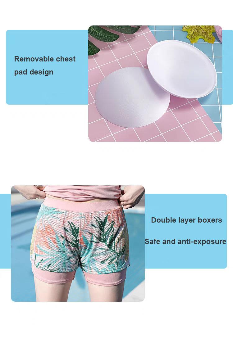 Product Introduction of 『Ariel』READY STOCK XL-XXXL Good Quality Big Size Swimsuit Women lady Swimming Sport shirt pants Set Two Piece style Outdoor 13
