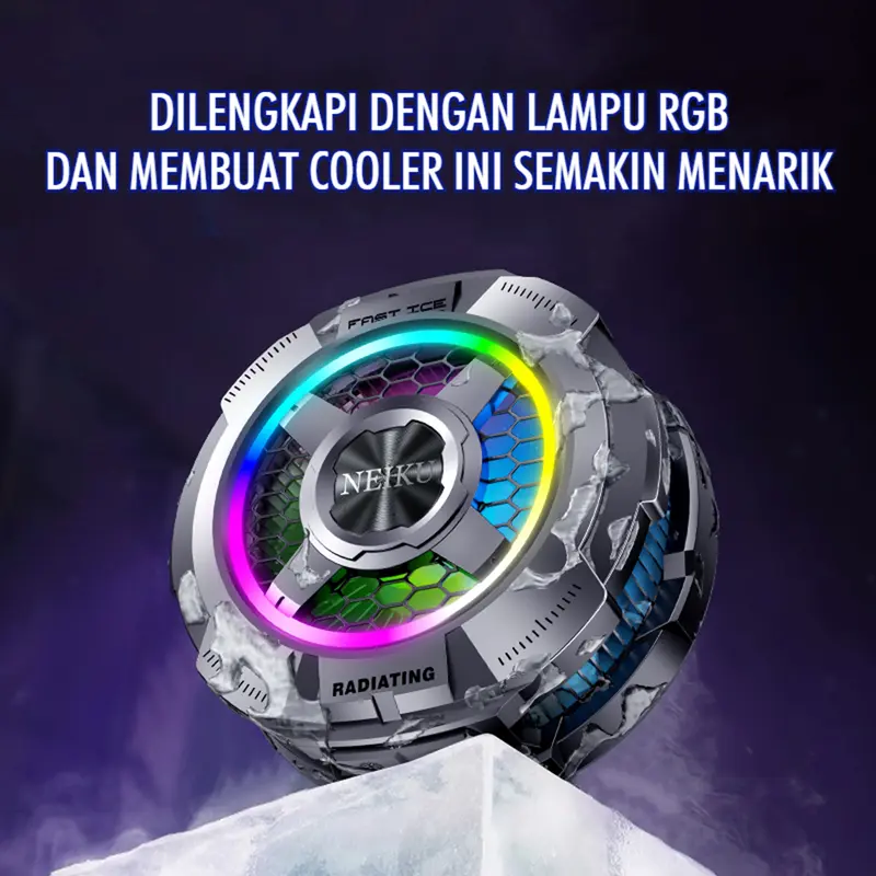 NEIKU NK01 Magnetic Funcooler RGB Fan Cooler Phone Cooler Radiator With Magnetic Sheet Kipas Led Angin 1