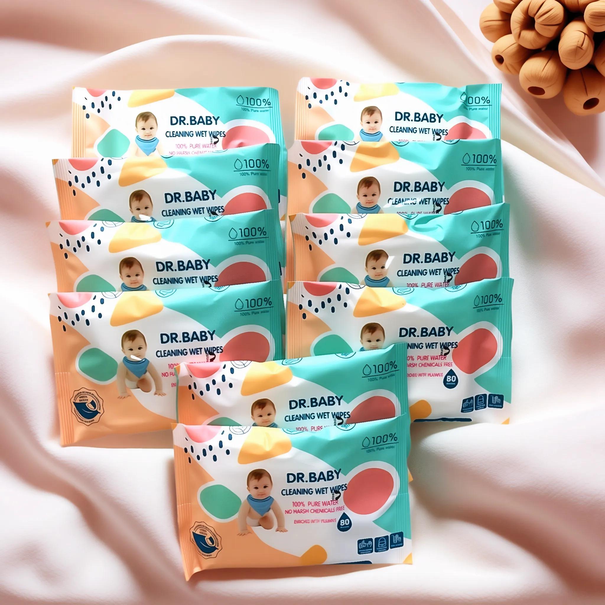 Dr. Baby Tisu Basah Bayi 80 Series 10 Pcs Kualitas Terbaik untuk Kebersihan Bayi Anda Wajah Tissue Mini Travel Motif Ganti Popok Balita Bash 24 Bulan Wipes