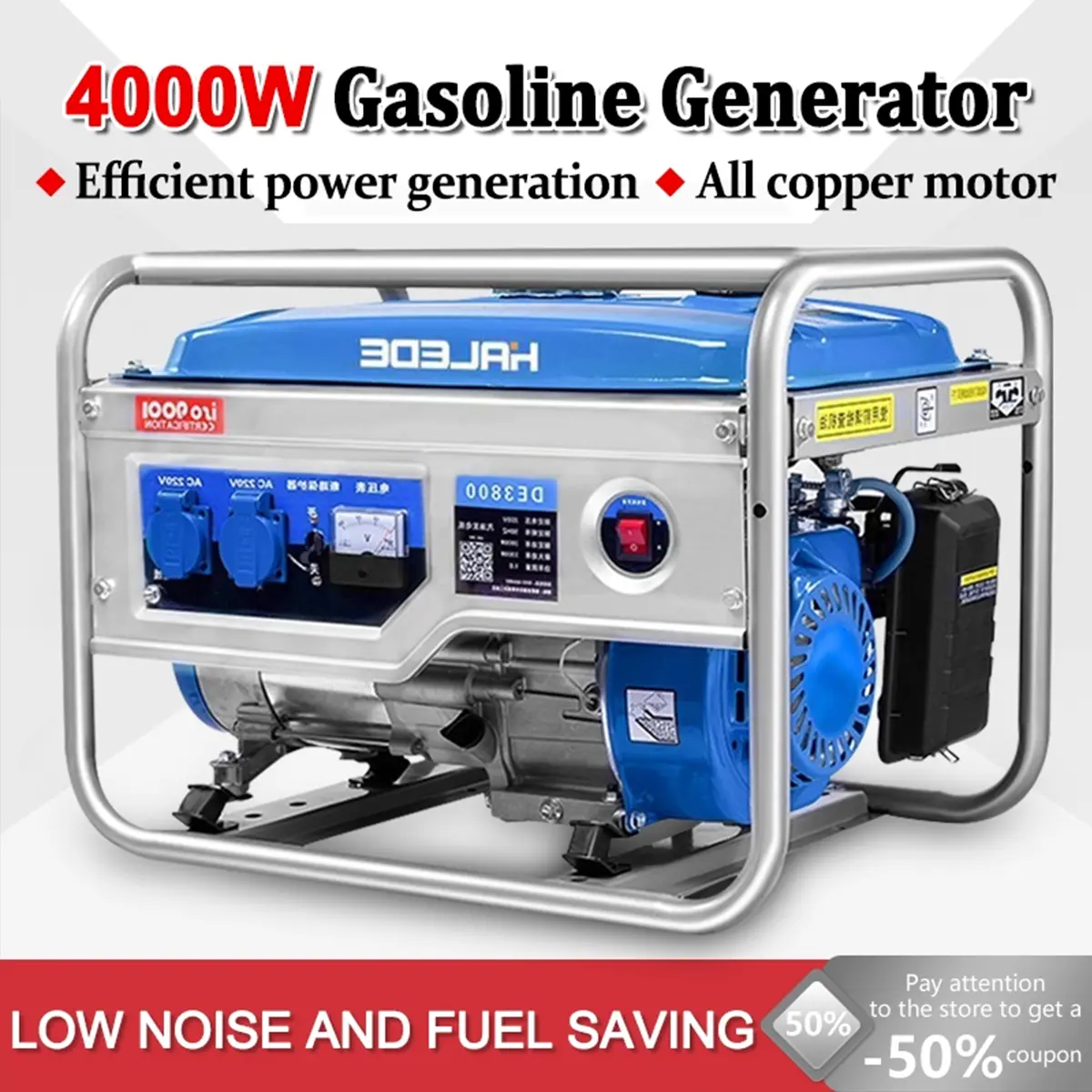 Petrol Camping Pasar Malam Penjana 4000W Gasoline Generator 220V/60Hz Single Phase 4-Stroke Portable Small All-Copper GeneratorHigh qualityGenerator Petrol