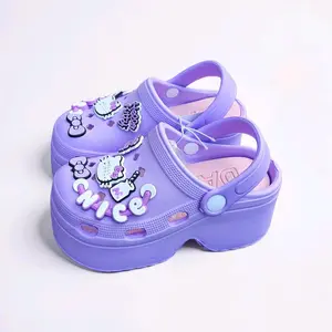 new sandal Baim anak perempuan karakter helloKitty tinggi6cm karet eva premium sendal model kekinian sandal puji Fashion Kaki sandal sepatu tinggi sandal anti slip tahan air tali belakang import