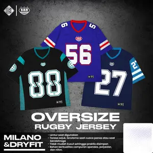 Kaos Boxy Fit Jersey Oversized Cowok Cewek Baseball Dryfit Vintage