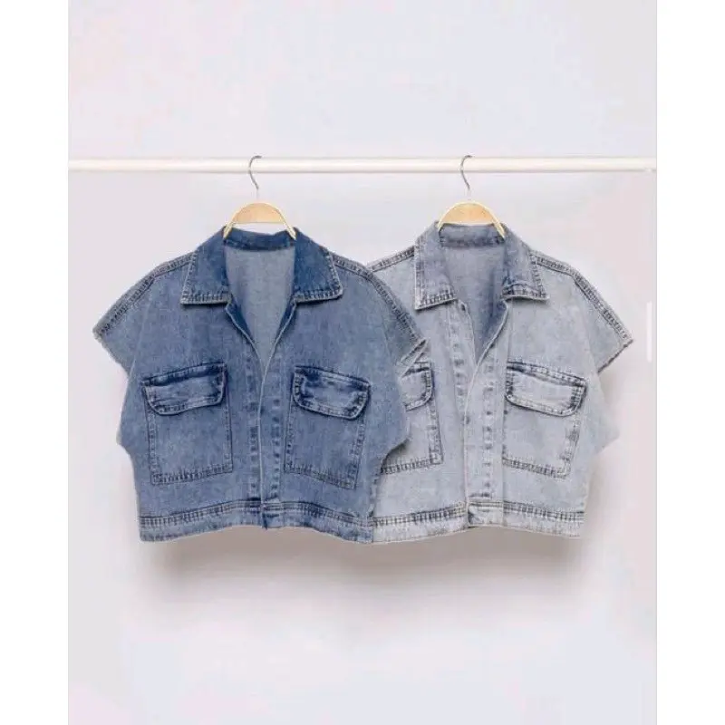 Cassandra jaket Rompi jeans Oversize Wanita