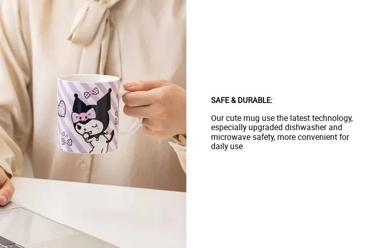 Product Introduction of Sanrio Ceramic Mug with Gift Box,Cute Hello Kitty Melody Kuromi Coffee Juice Mug.Breakfast Milk Cup,Gift for Friends and Family. water cup Drinkware Tumbler Washable 10
