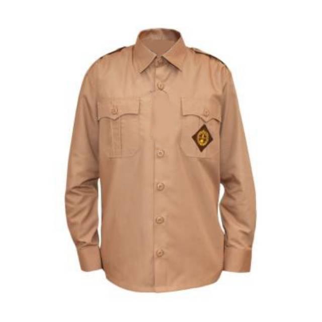 Seragam Sekolah Baju Pramuka Penggalang Lengan Panjang Anak Laki laki SD/MI Kelas 1-6 / Kemeja Pramuka Lengan Panjang Saku Atas Sekolah SD Laki / Perempuan Bordir Fashion 1