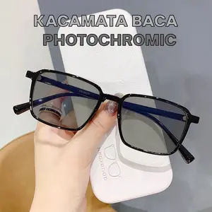 Kacamata Baca Plus Fotokromik Fashion Korea Retro Anti Blue Light anti Radiasi Model Baca 1987 TR High Quality Material 1987 baca Fotokromik