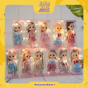 [FELIZKIDS] [FK91] Mainan boneka tangan anak perempuan LED boneka tangan hadiah pendamping boneka gadis boneka putri 18cm boneka putri 6 inci menyala