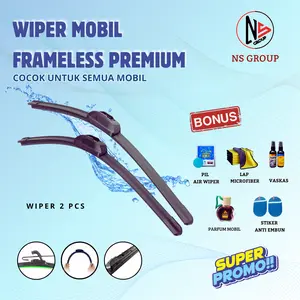 WIPER FRAMELESS PREMIUM PAKET LENGKAP UNTUK SEMUA TIPE MOBIL