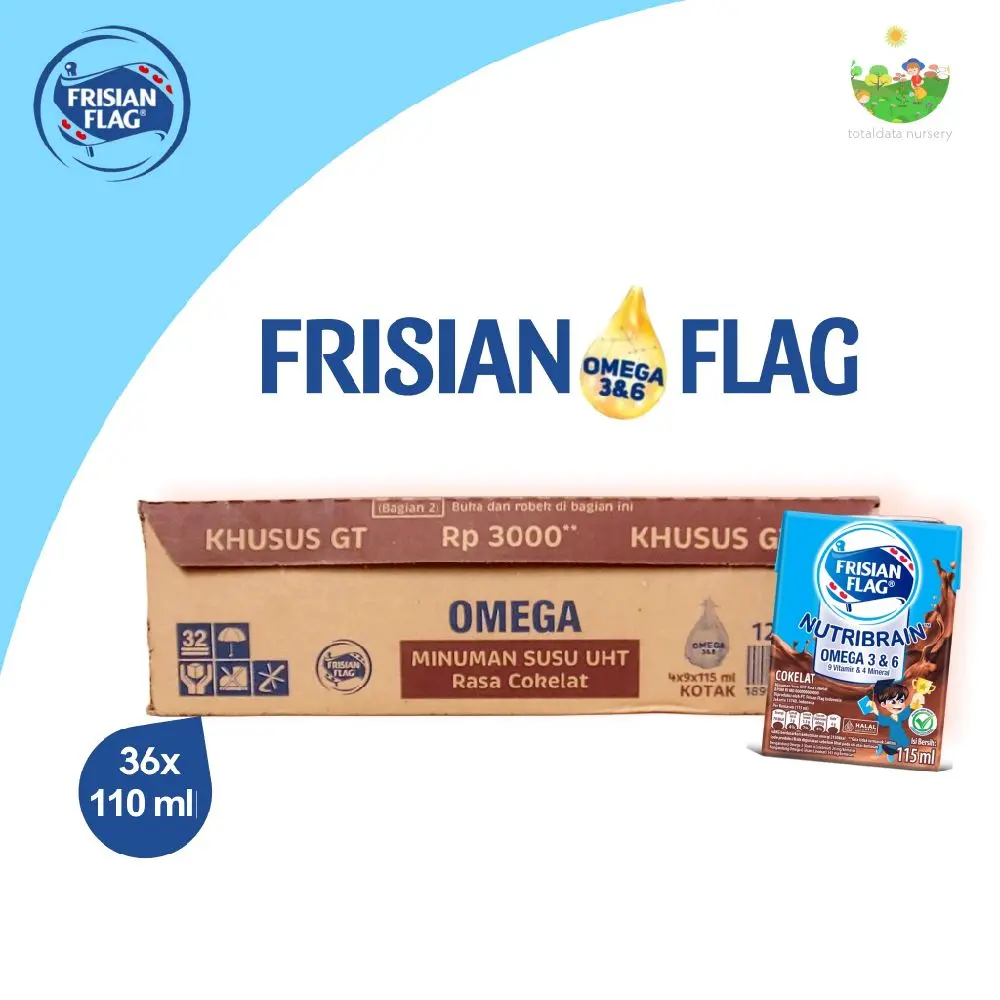 Frisian flag nutribrain omega susu UHT 110 ml 1 dus isi 36 kotak