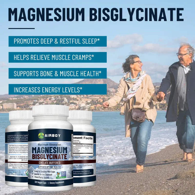 Magnesium Bisglycinate Chelate Buffered - Mudah Ditelan - 400 mg - Sangat Mudah Diserap - Mendukung Kesehatan - Non-GMO - 60, 120 Kapsul/Botol 4