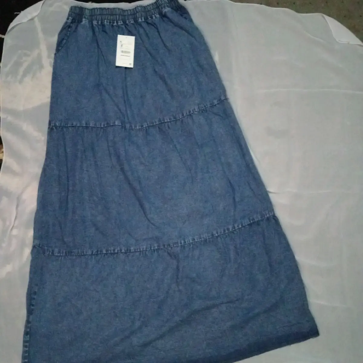 rok jeans susun bawahan wanita premium