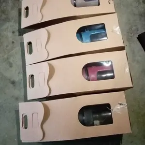 Gelas Cangkir Gagang Kaca 500 ML Warna Gelap Kemasan Box Kraft Polos