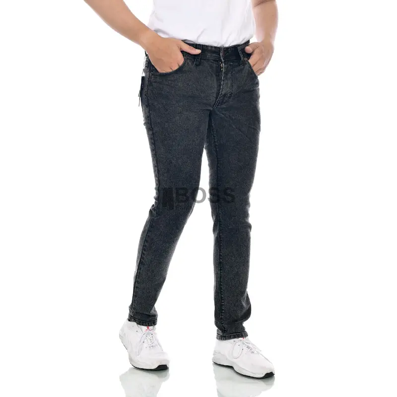ZELLVO  - Celana Jeans JUMBO BLACK SANDWASH Panjang Slimfit Stretch Premium Soft Jeans Nyaman Tebal Melar Santai Distro 6