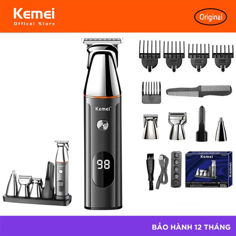 KEMEI cạo râu đa năng 5in1 cao cấp chống nước chuẩn IPX7 Máy Cạo Râu Cao Cấp Shaver Màn Hình LED KM-5857