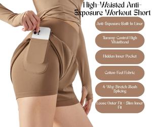 Anti-Exposure Sports Shorts – Loose Fit Running, Workout, Casual High-Waist Tummy Control [YA39]
