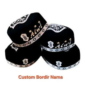 Peci Anak Custom Bordir Nama Peci Hitam Anak Custom bordir Nama Peci Nama Hitam Trompah Remaja Dewasa Kopiah