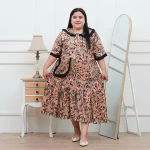 Daster Alfina-bahan rayon premium ukuran jumbo Ld 130 muat bb 100kg ada saku baju santai wanita ibu hamil menyusui lengan pendek Bumil Busui