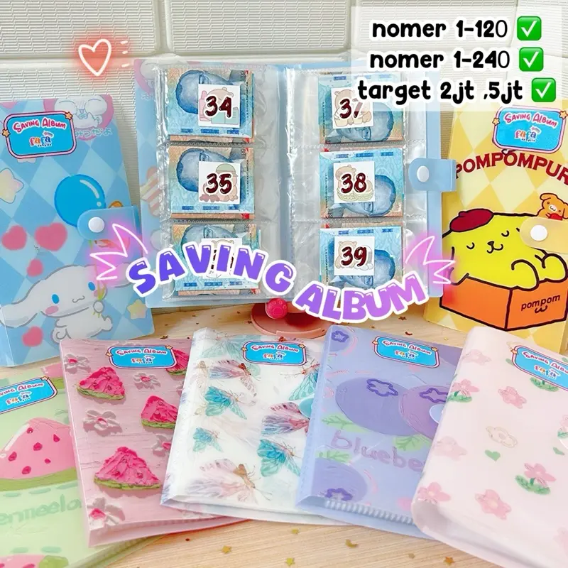 (GRATIS STIKER) PAKET LENGKAP SAVING ALBUM 120-240 slot / Album menabung / Album menabung murah kolbuk