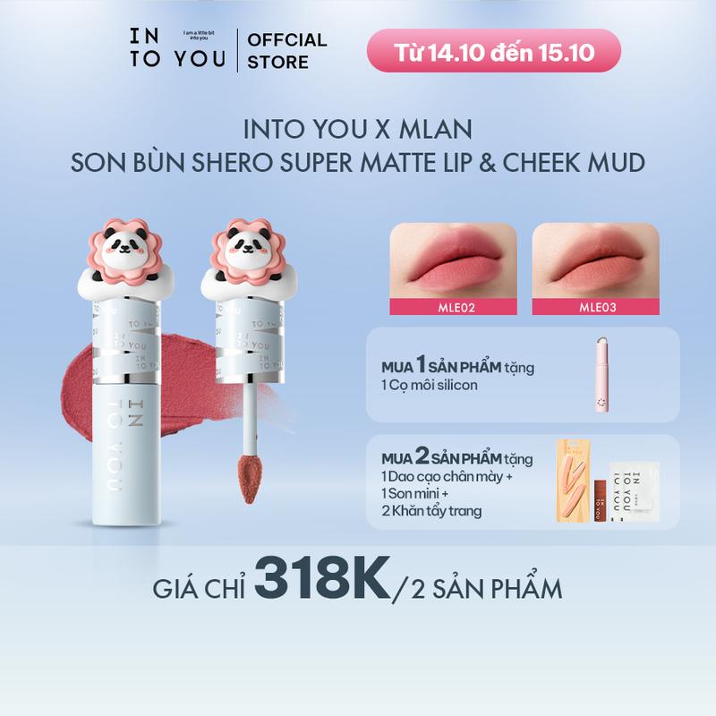 [NEW LIMITED PHIÊN BẢN PANDA] Son Bùn Shero INTO YOU X MLAN Chất Xốp Mềm Lì, Nhẹ Dễ Tán Dùng Cho Môi Và Má